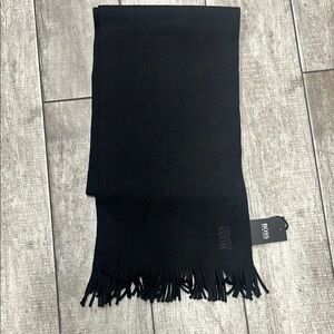 100% Authentic BOSS Black Men's Scarf NWT
